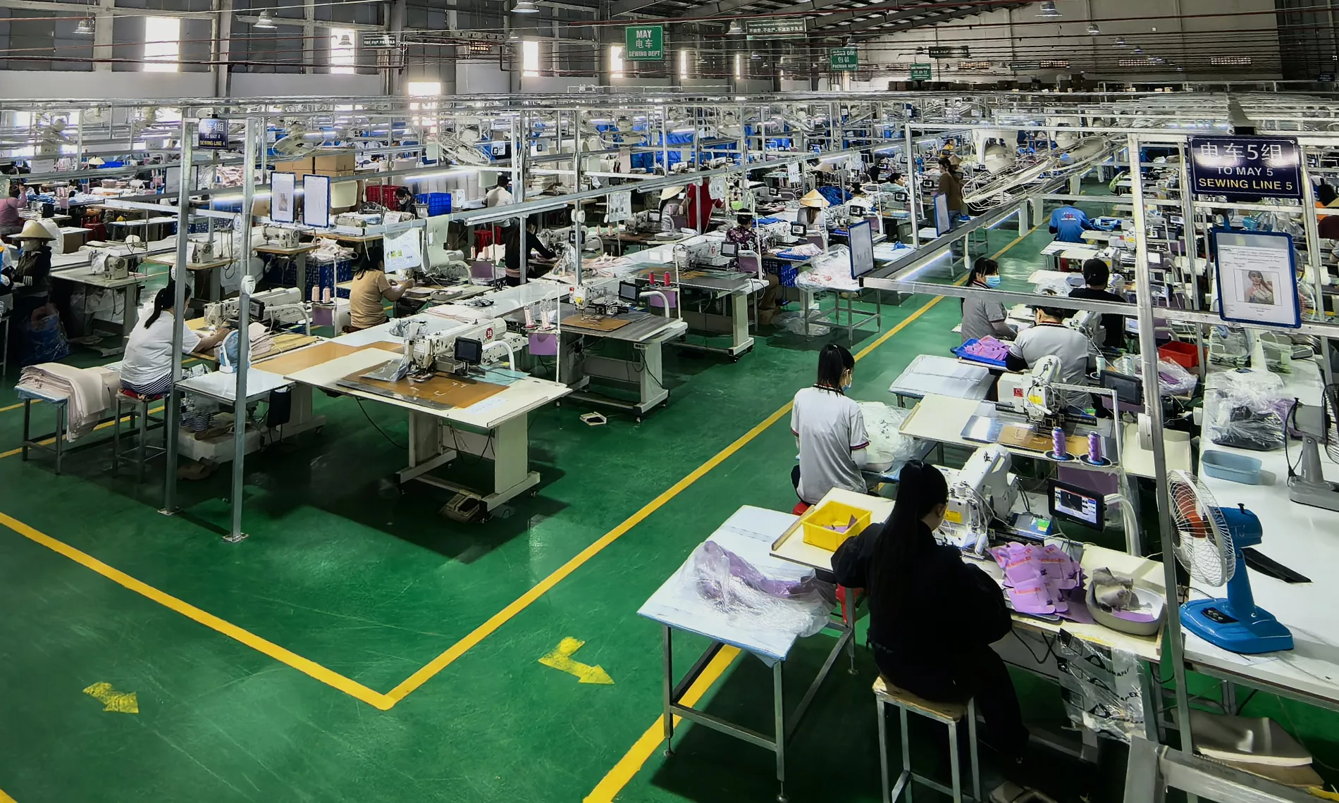 250 sewing machines all in house